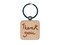 Thank You Handwritten Fun Text Engraved Wood Square Keychain Tag Charm